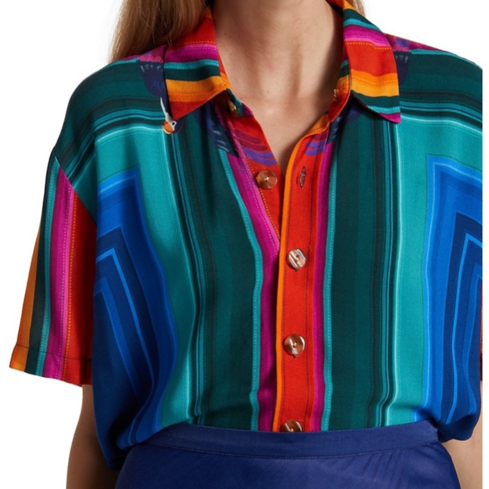 Farm Rio short sleeved parrot shirt